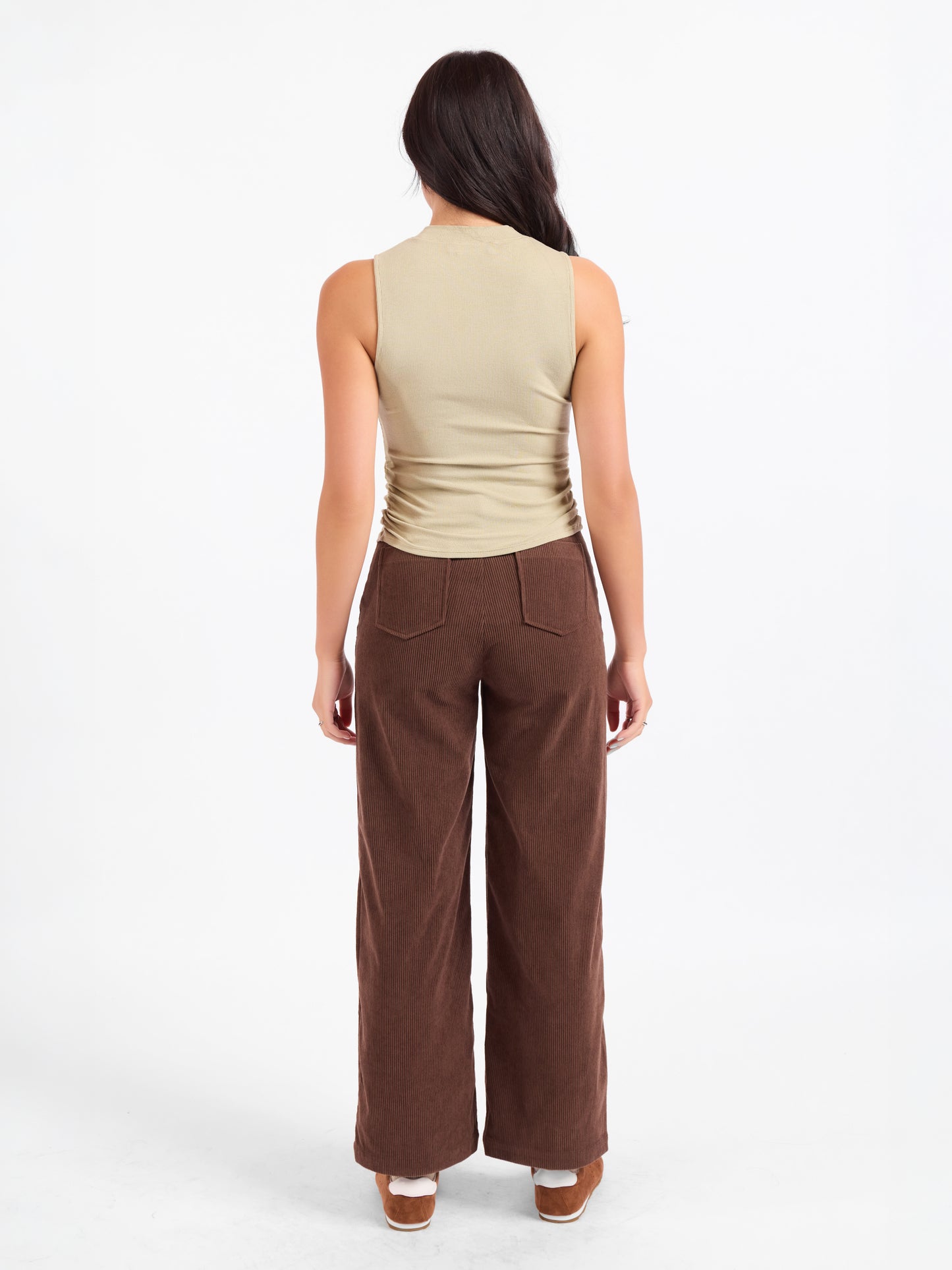 Ronan Mock Neck Ruched Knit Tank