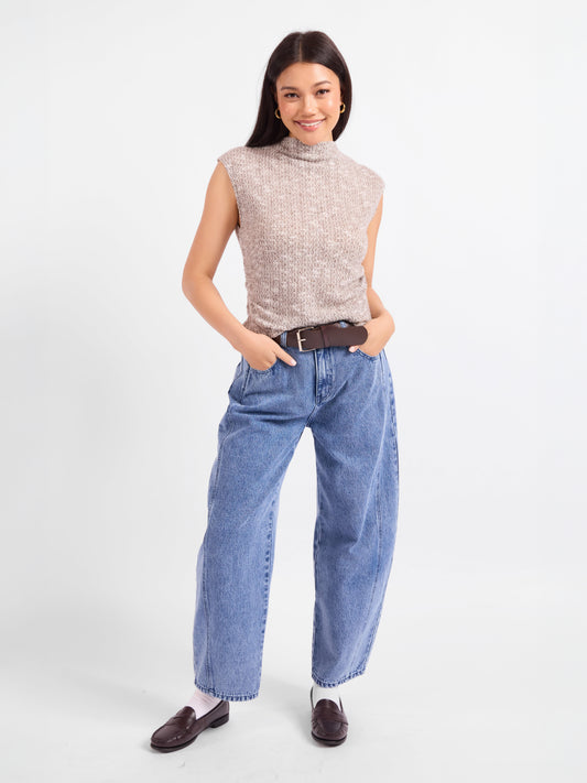 Billie Ruched Knit Top - front view