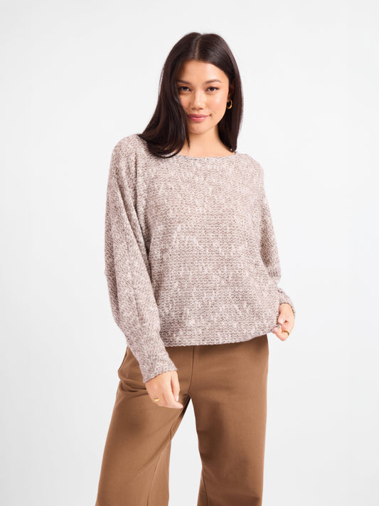 Billie Dolman Slv Knit Top - front crop view