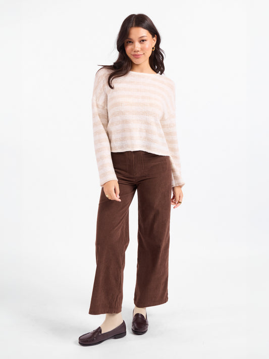 Billie Stripe Brushed Crewneck Top