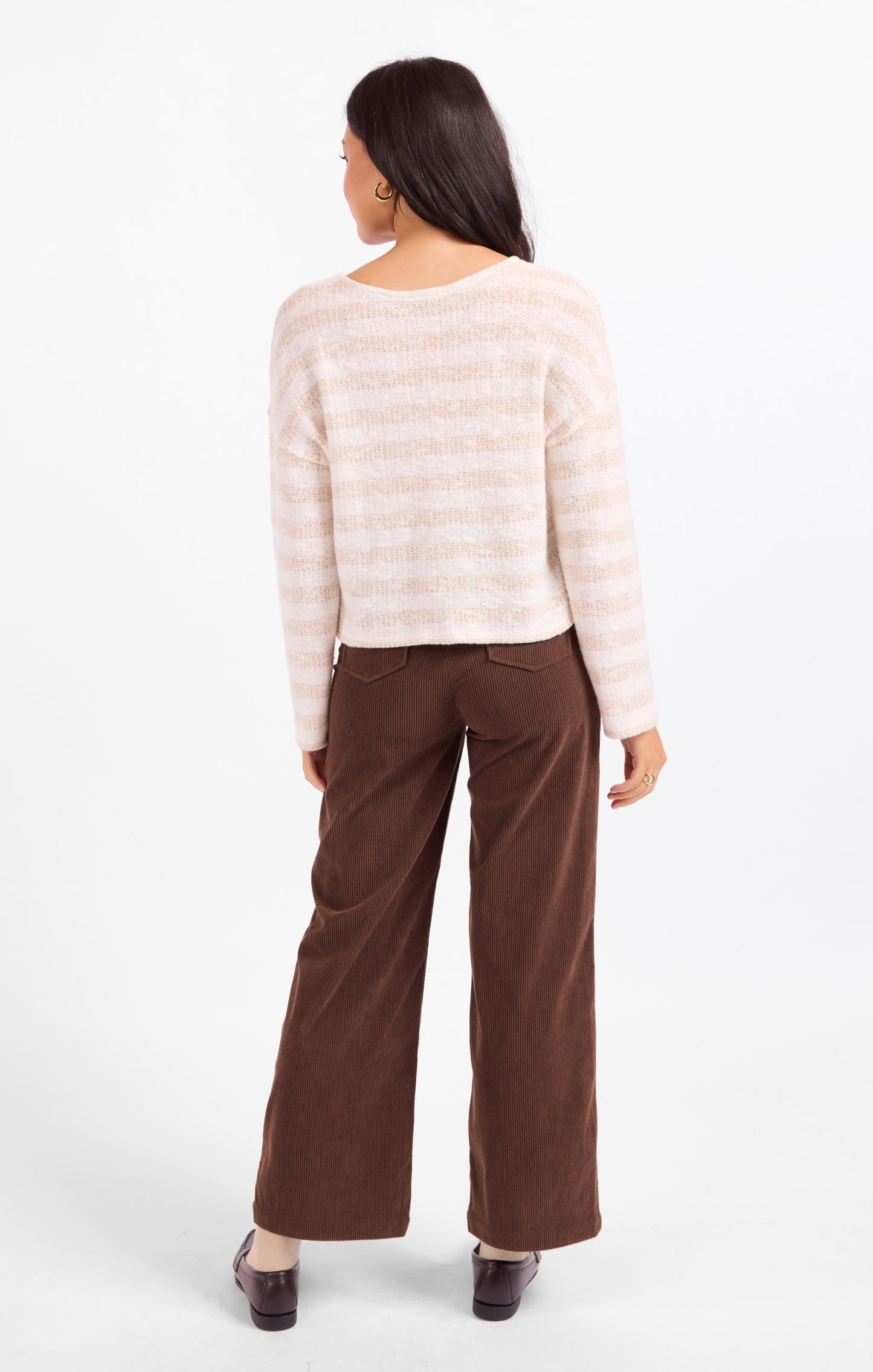 Billie Stripe Brushed Crewneck Top