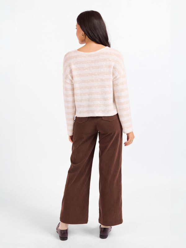 Billie Stripe Brushed Crewneck Top