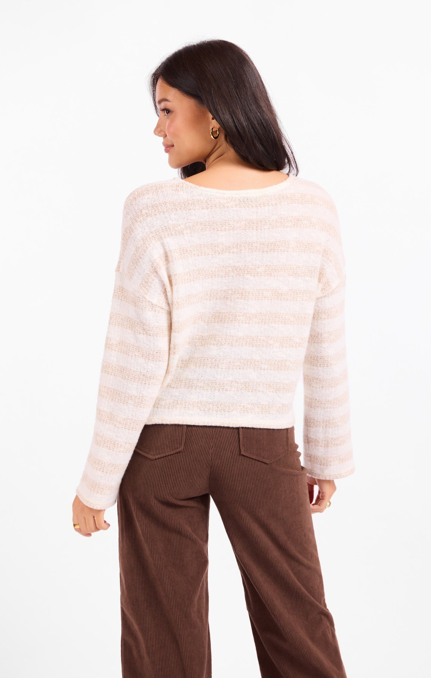 Billie Stripe Brushed Crewneck Top