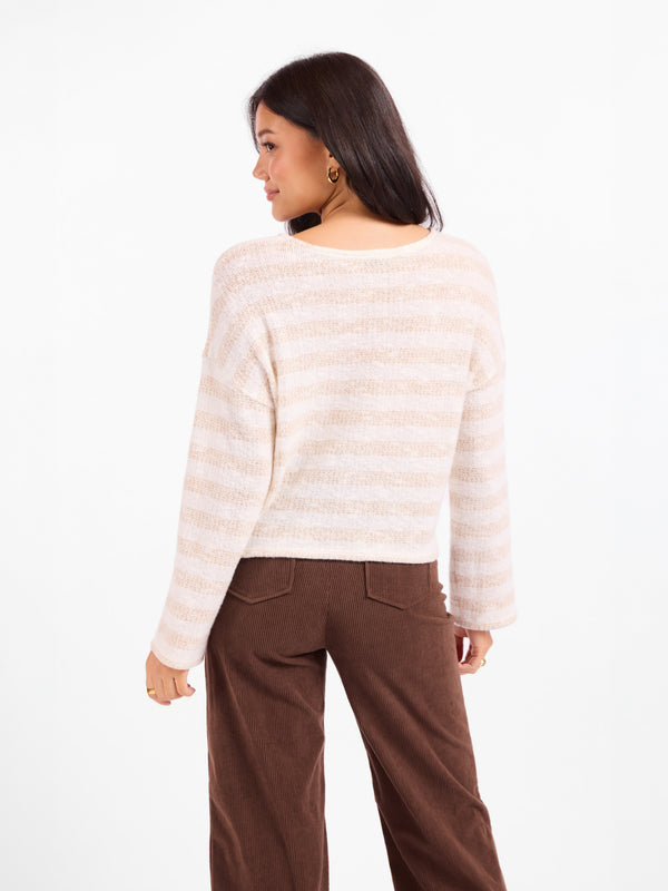 Billie Stripe Brushed Crewneck Top