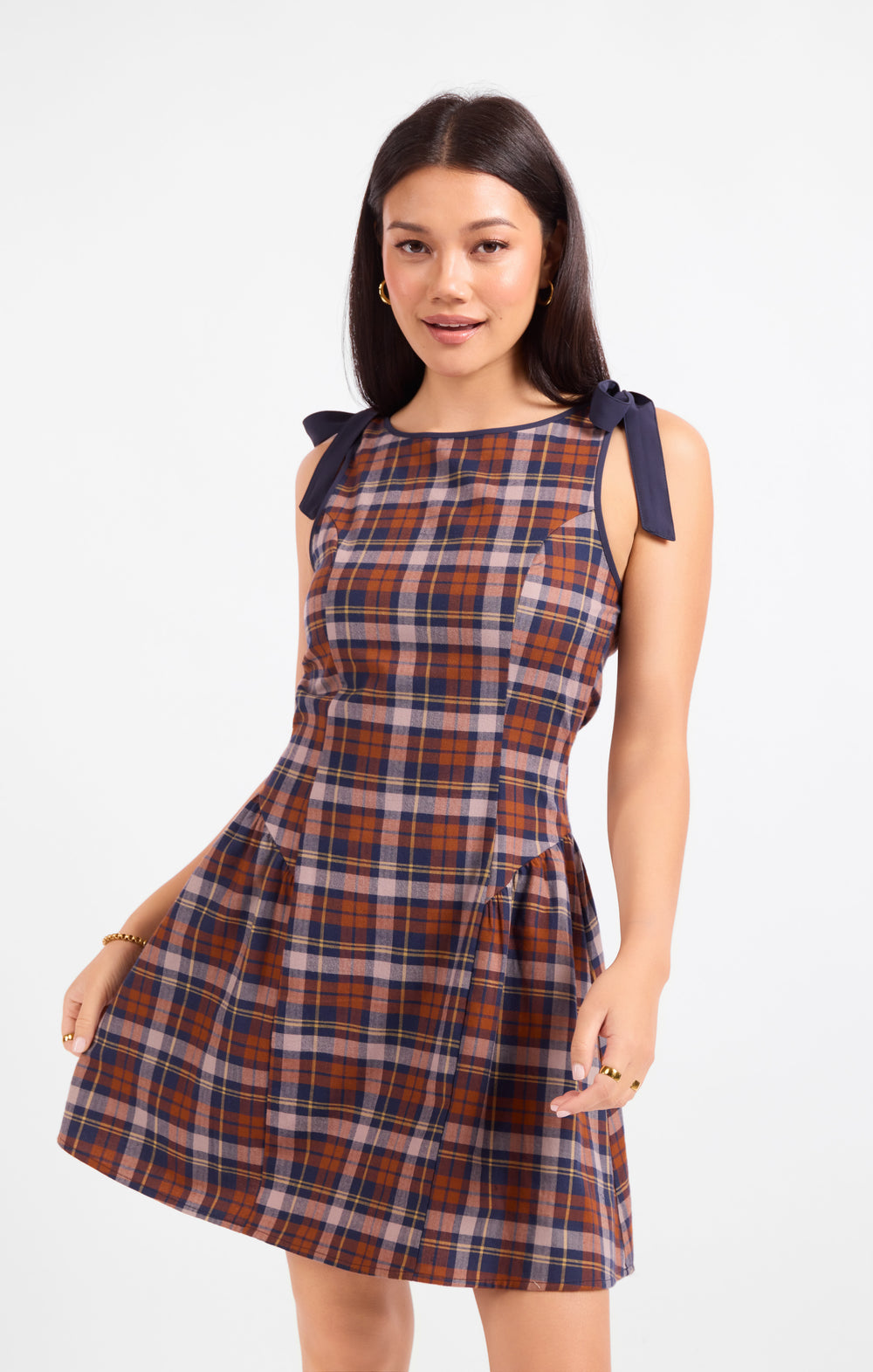 Academia Tie Straps Mini Dress