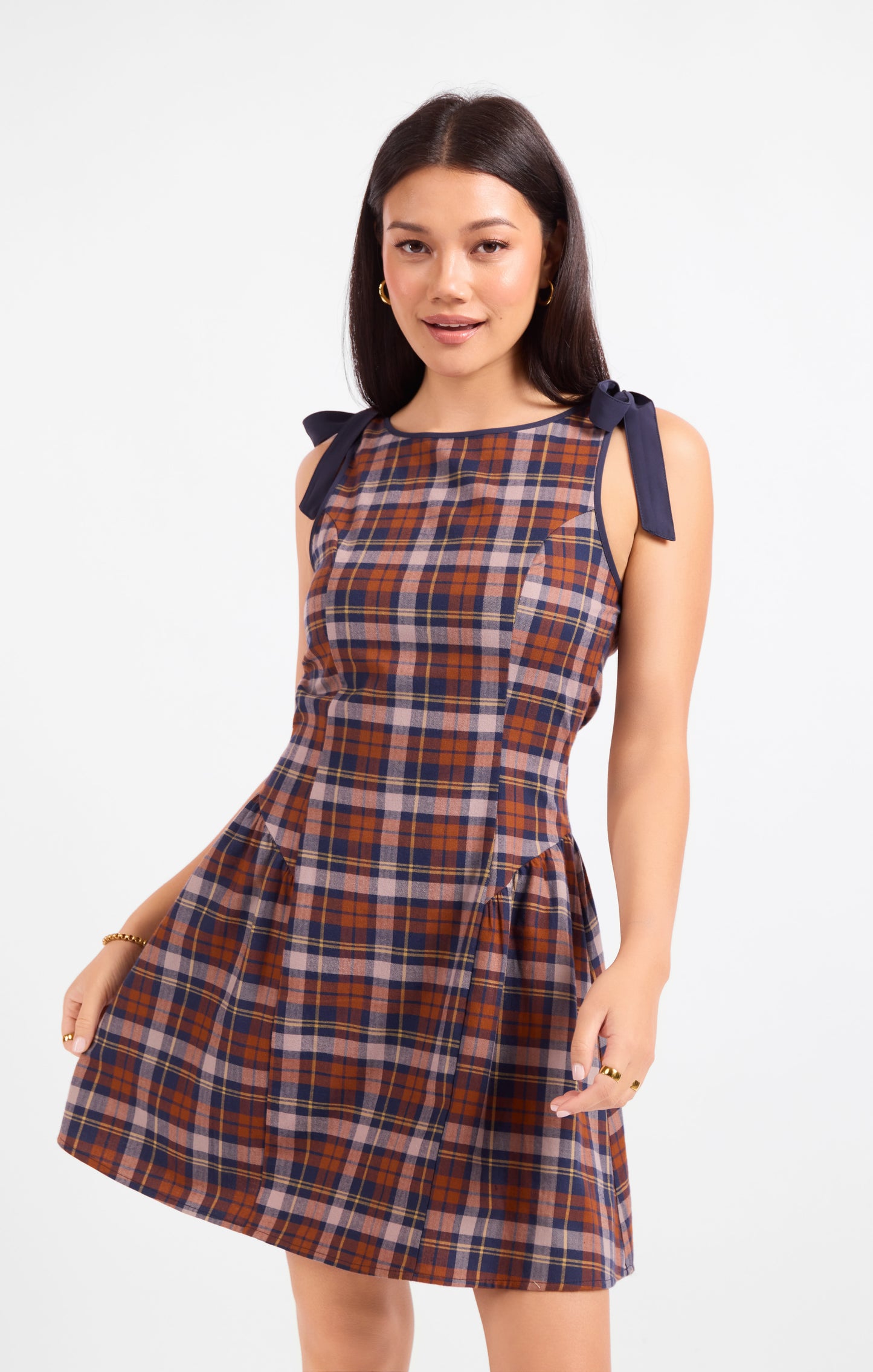 Academia Tie Straps Mini Dress