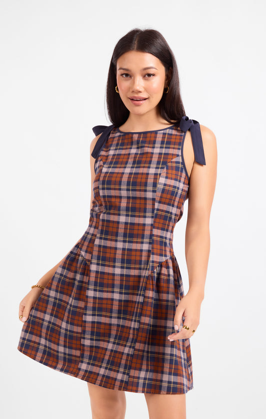 Academia Tie Straps Mini Dress