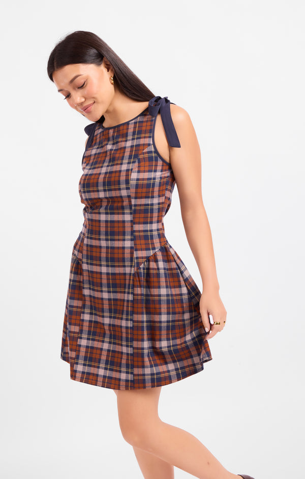 Academia Tie Straps Mini Dress