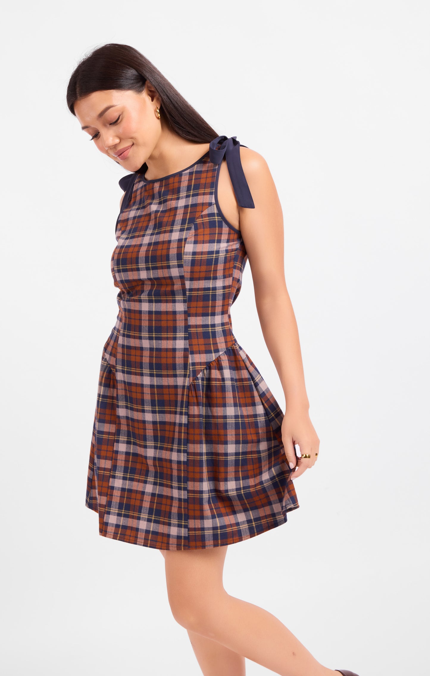 Academia Tie Straps Mini Dress