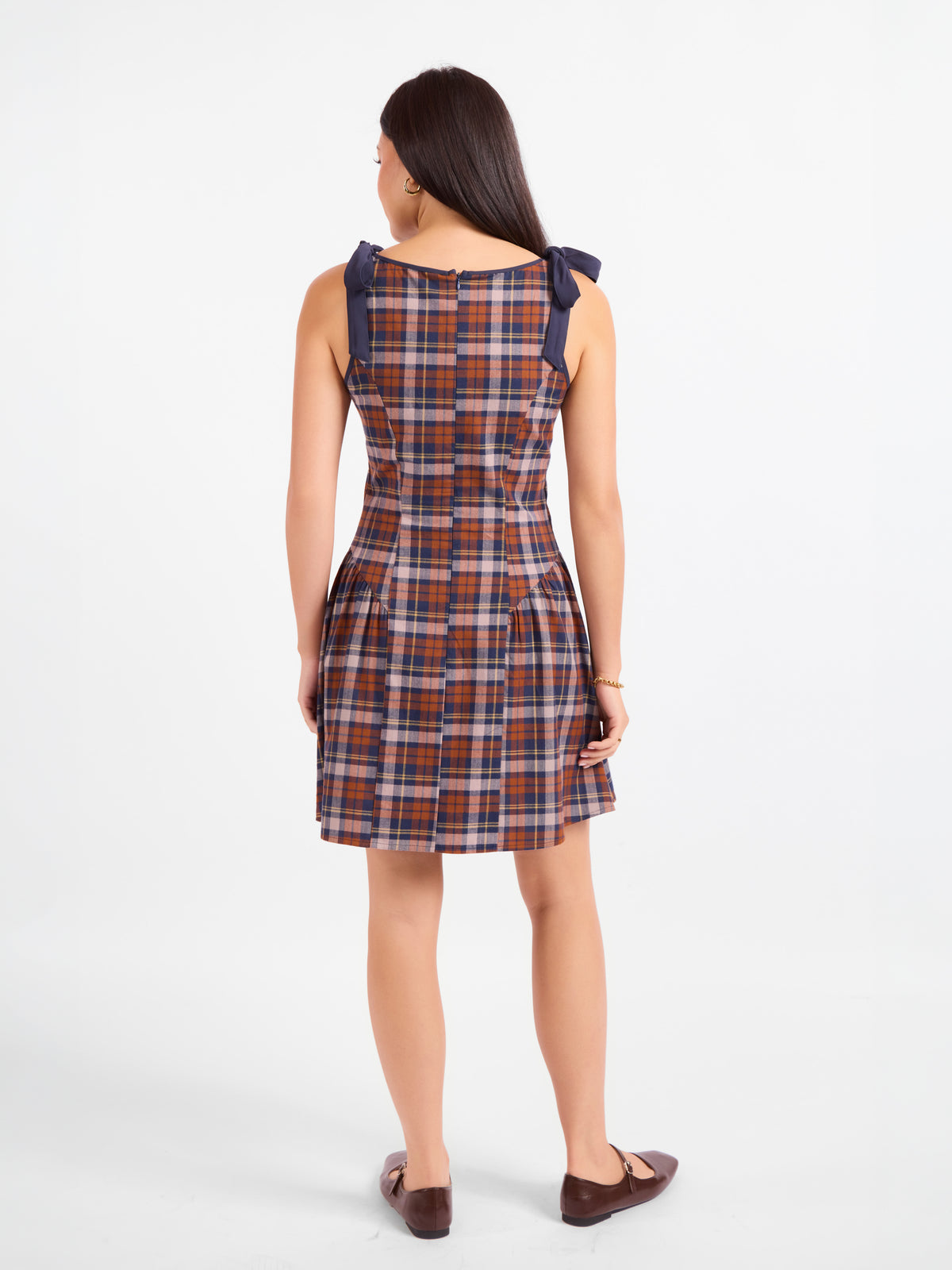Academia Tie Straps Mini Dress - back view