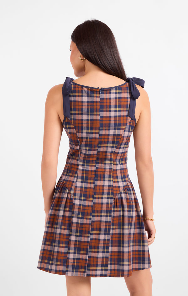 Academia Tie Straps Mini Dress