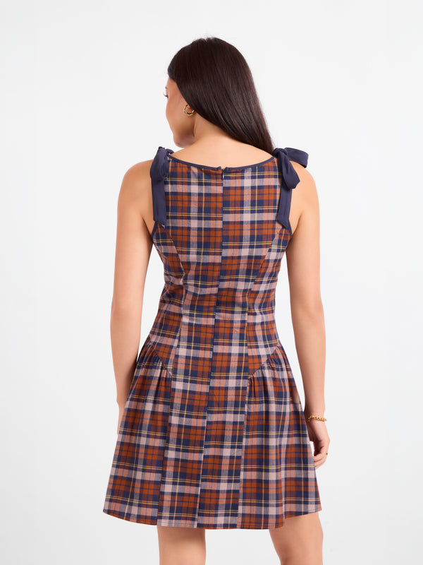 Academia Tie Straps Mini Dress - back crop view