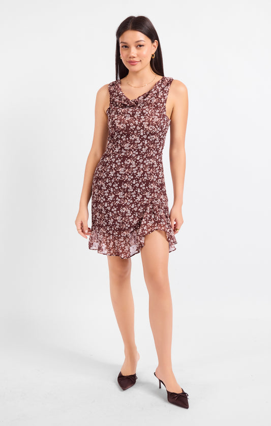 Oak Lane Cowl Neck Mini Dress