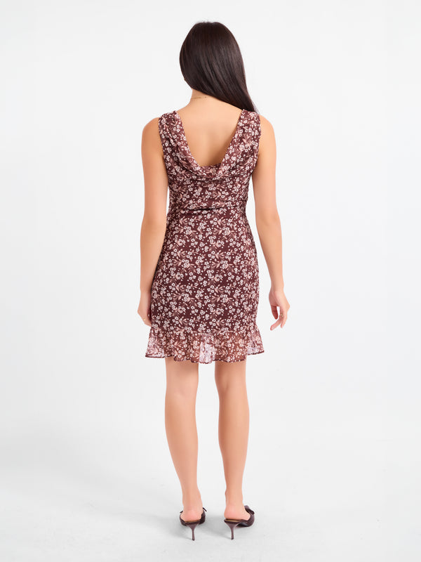 Oak Lane Cowl Neck Mini Dress - back view