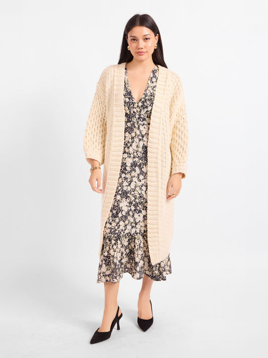 Iggy Hand Knit Chunky Long Open Cardigan