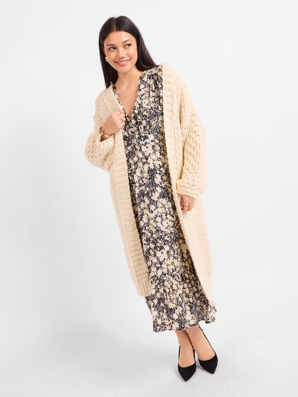 Iggy Hand Knit Chunky Long Open Cardigan