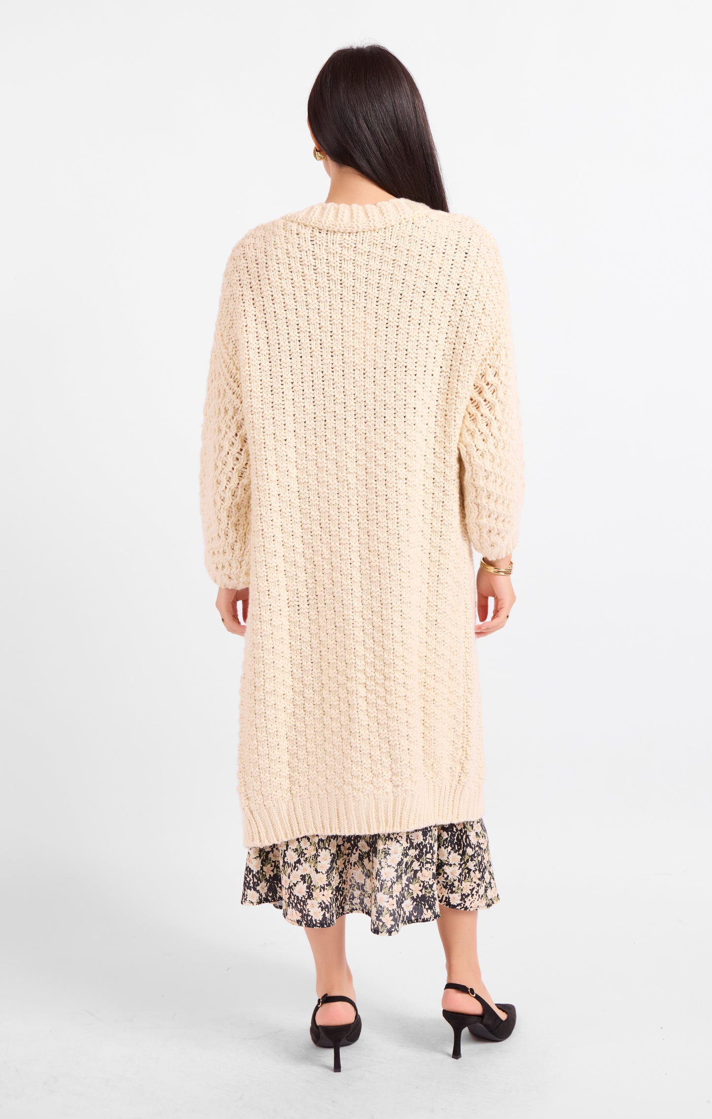 Iggy Hand Knit Chunky Long Open Cardigan