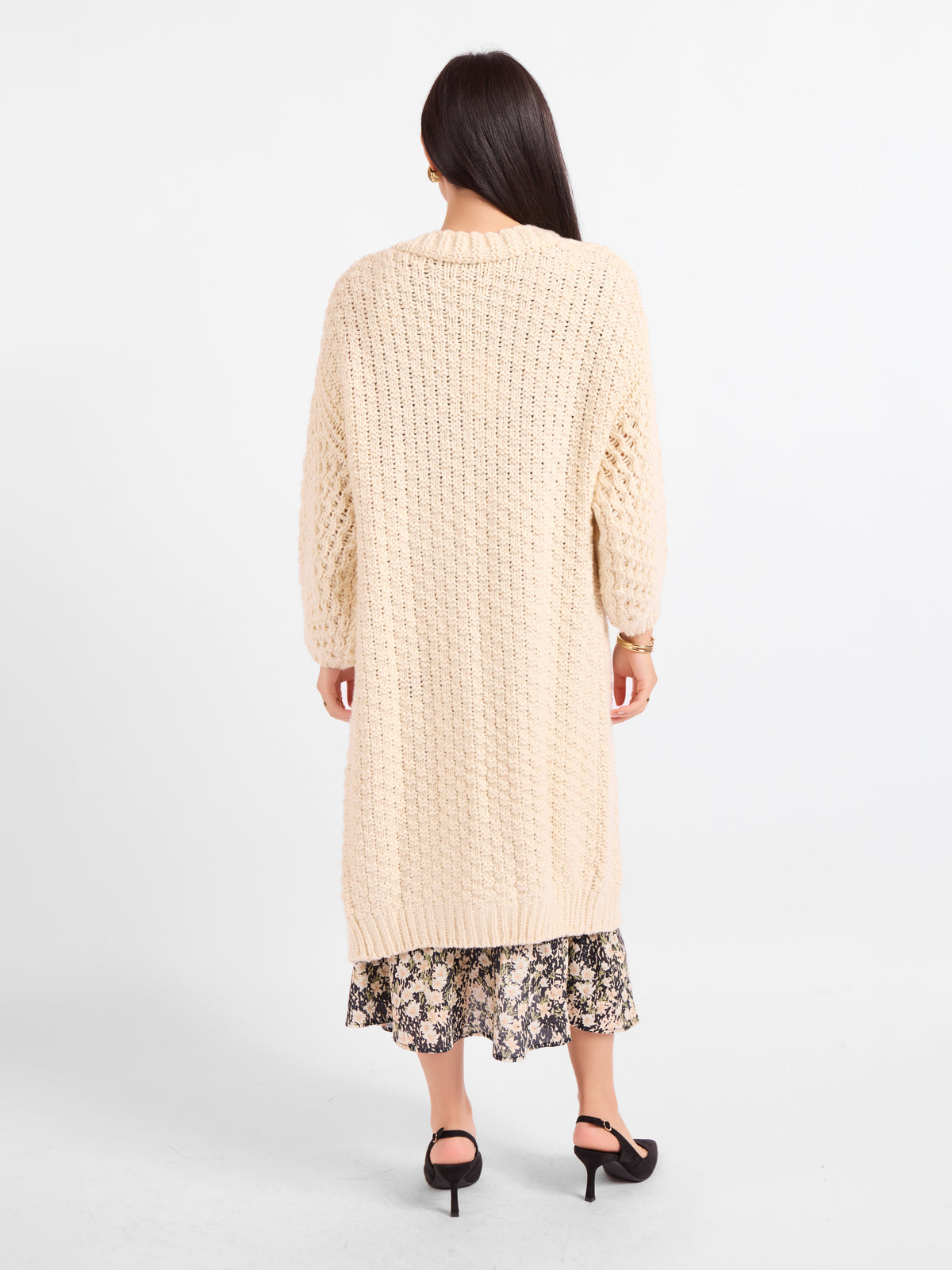Iggy Hand Knit Chunky Long Open Cardigan