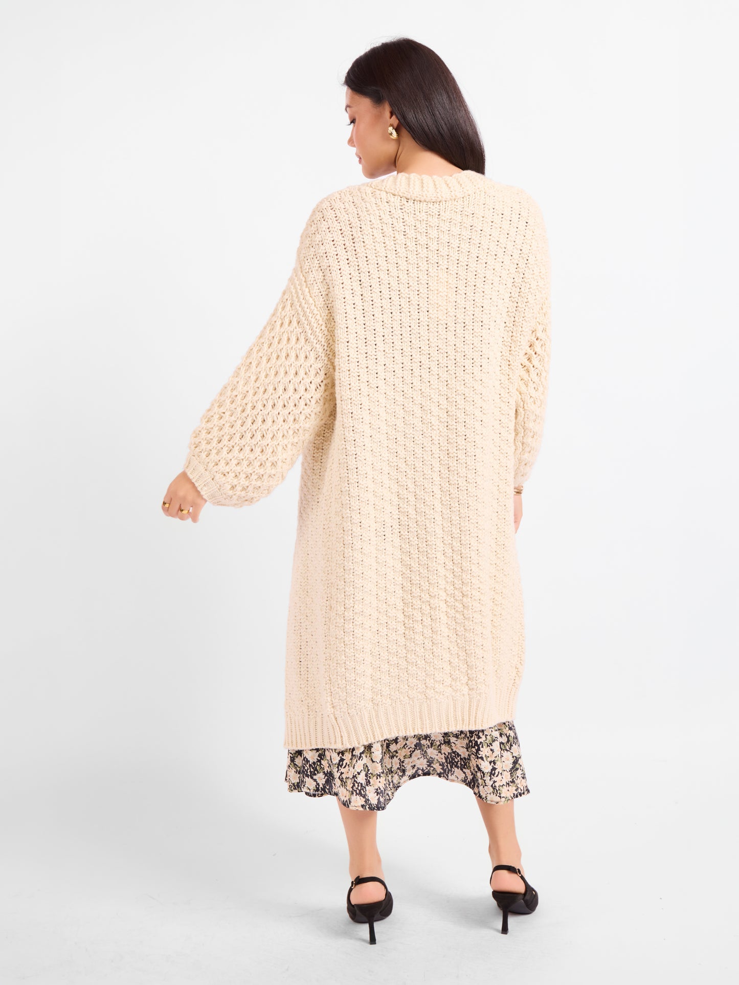 Iggy Hand Knit Chunky Long Open Cardigan