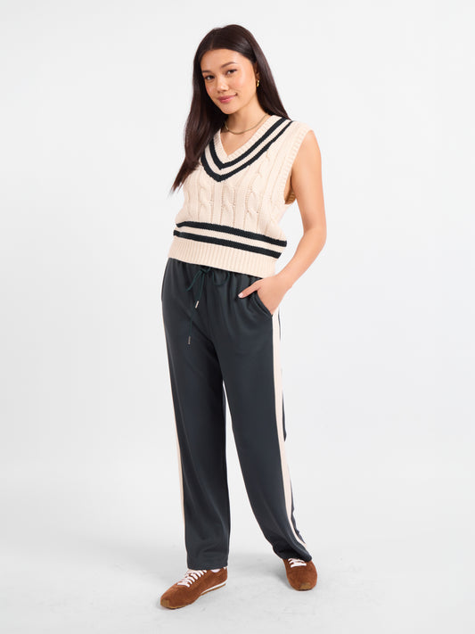 Novel V Neck Sweater Vest - front view