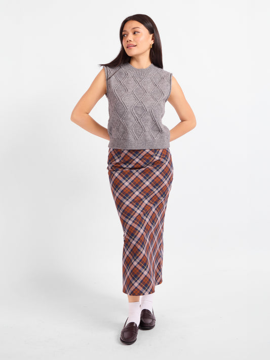 Campus Girl Geometric Sweater Vest - front view