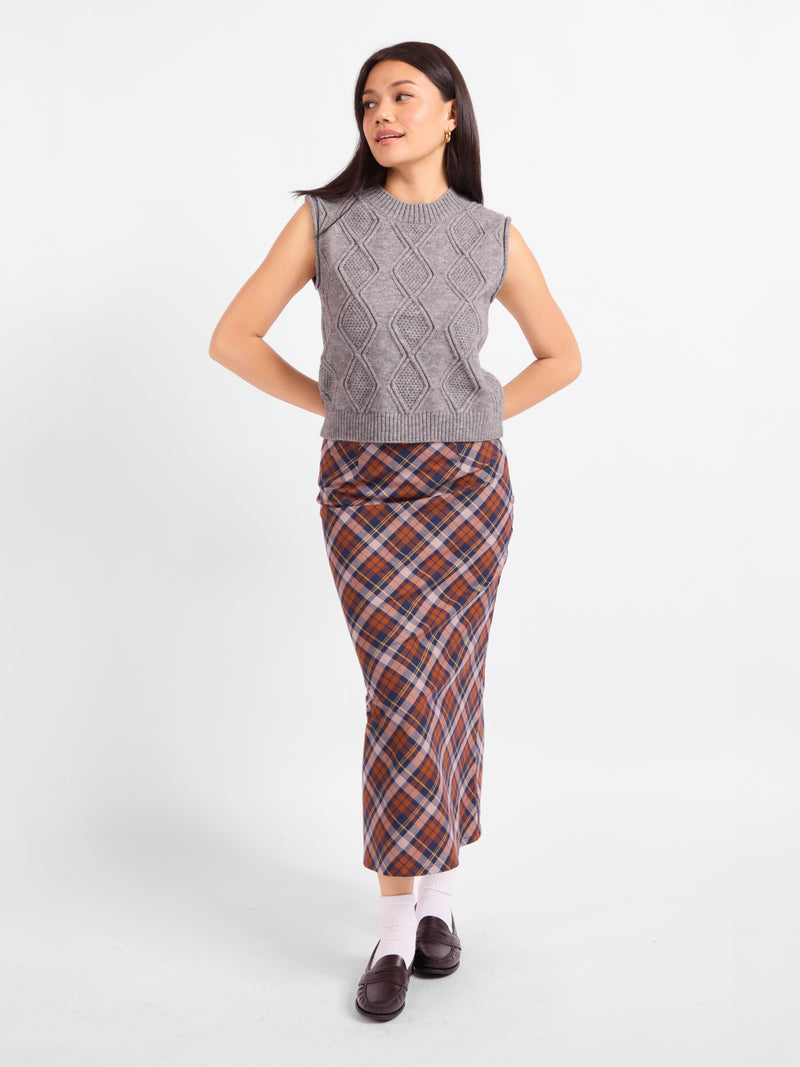 Campus Girl Geometric Sweater Vest - front view