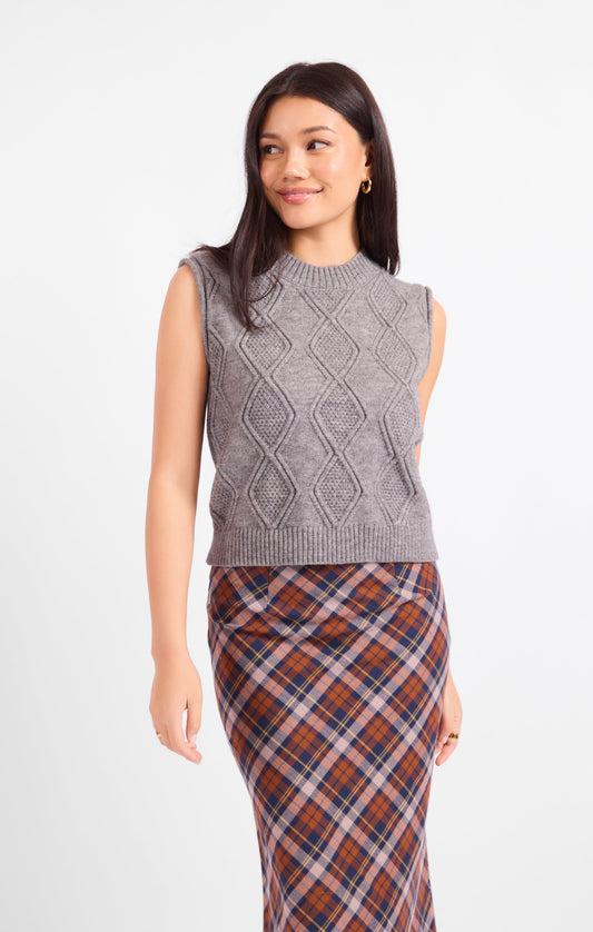 Campus Girl Geometric Sweater Vest