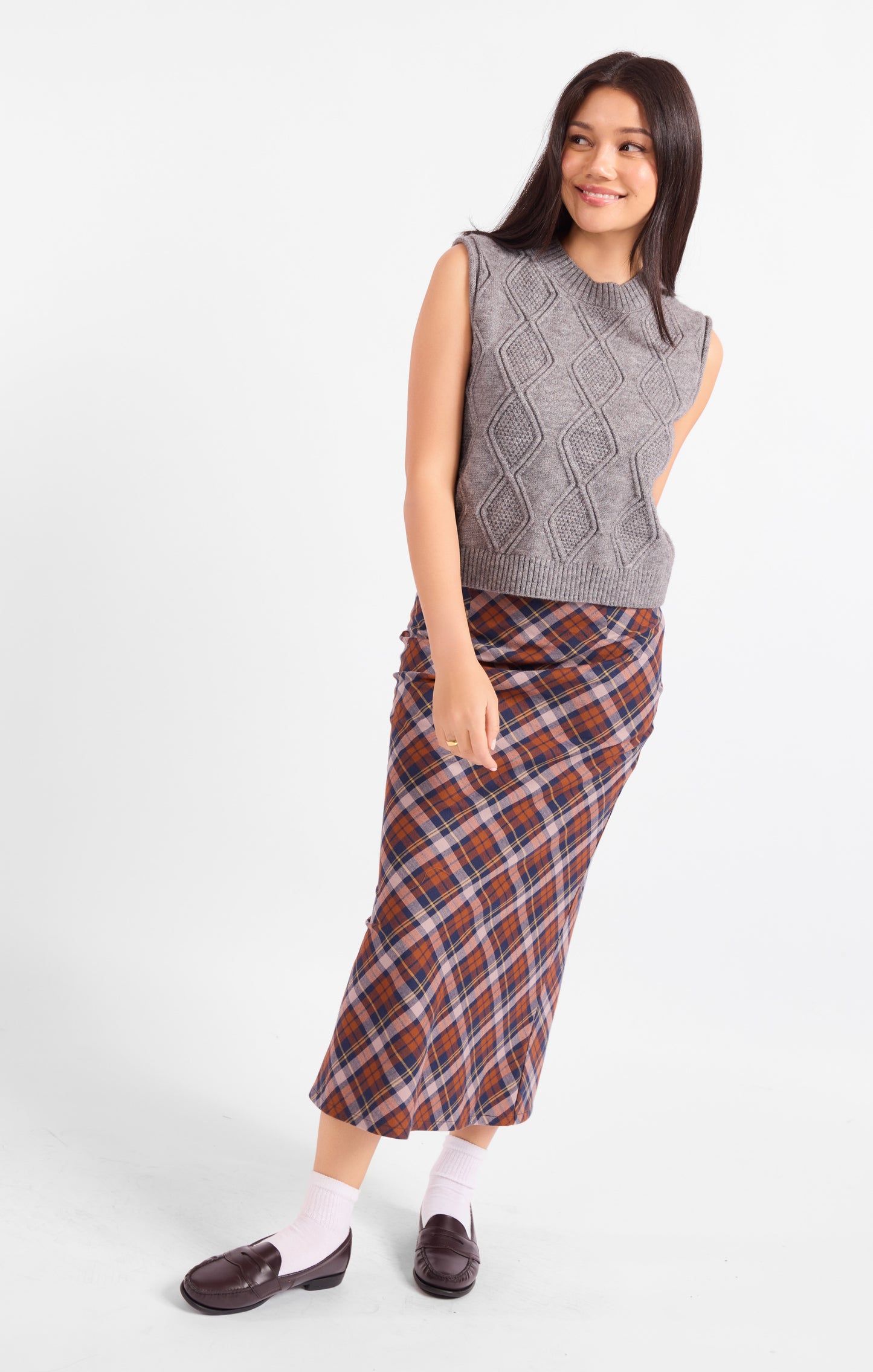 Campus Girl Geometric Sweater Vest