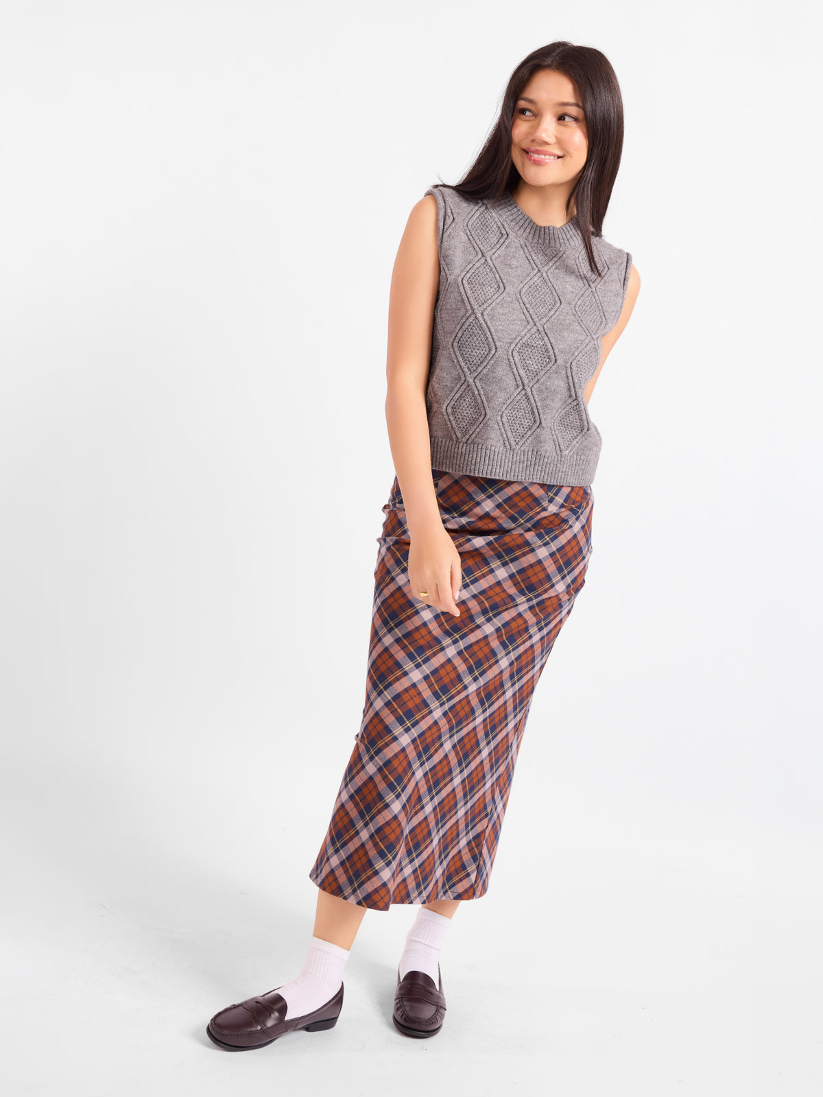 Campus Girl Geometric Sweater Vest - mood image