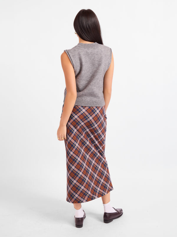 Campus Girl Geometric Sweater Vest - back view