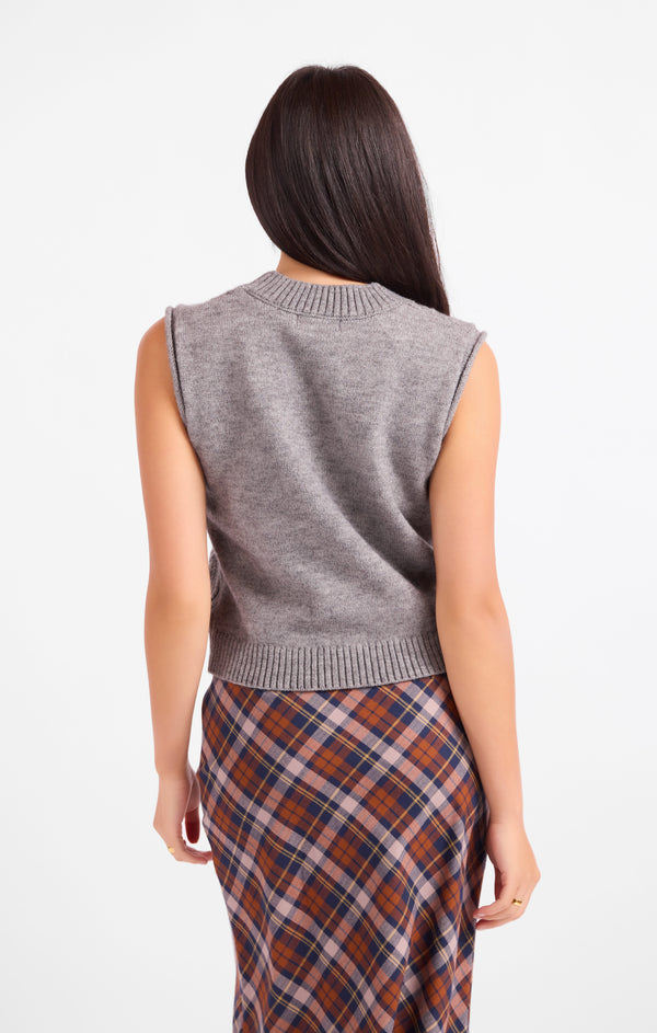 Campus Girl Geometric Sweater Vest