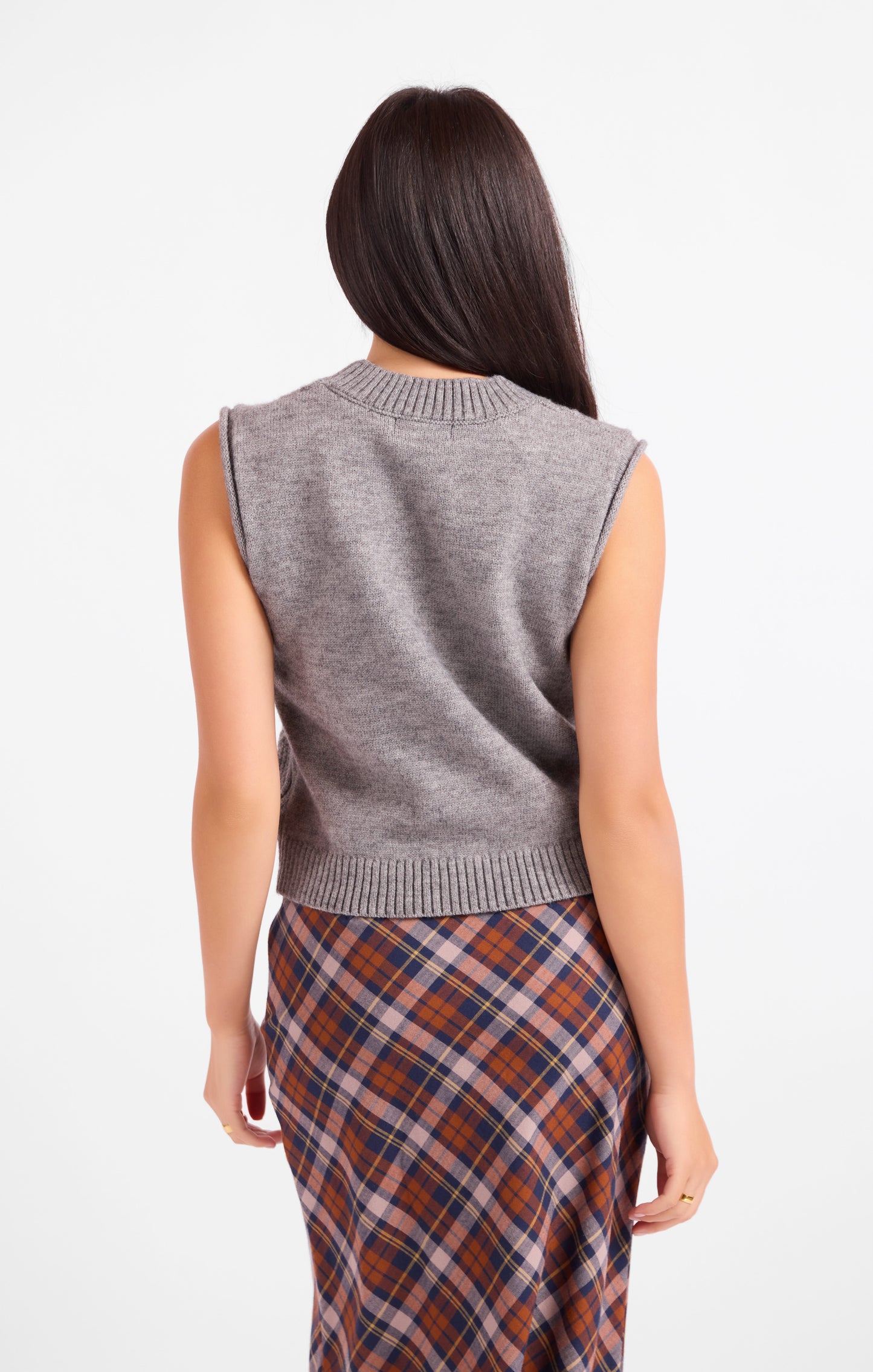 Campus Girl Geometric Sweater Vest