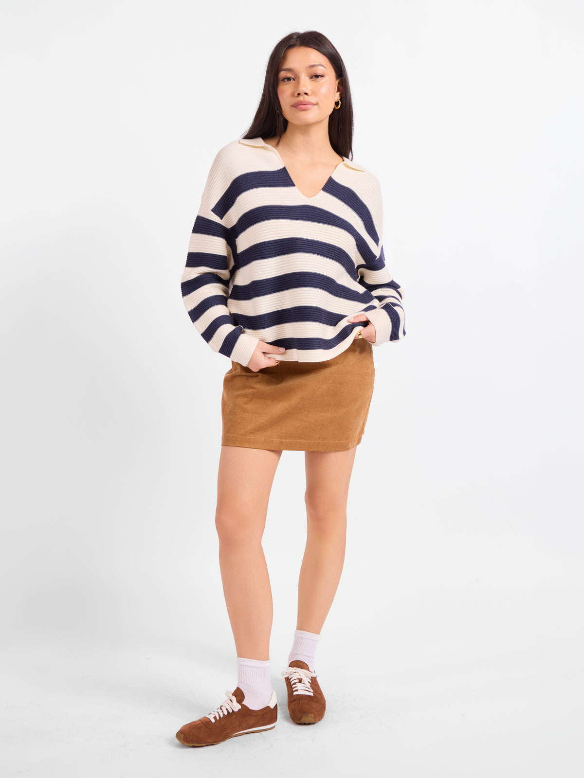 Manuscript Stripe Sweater - front view
