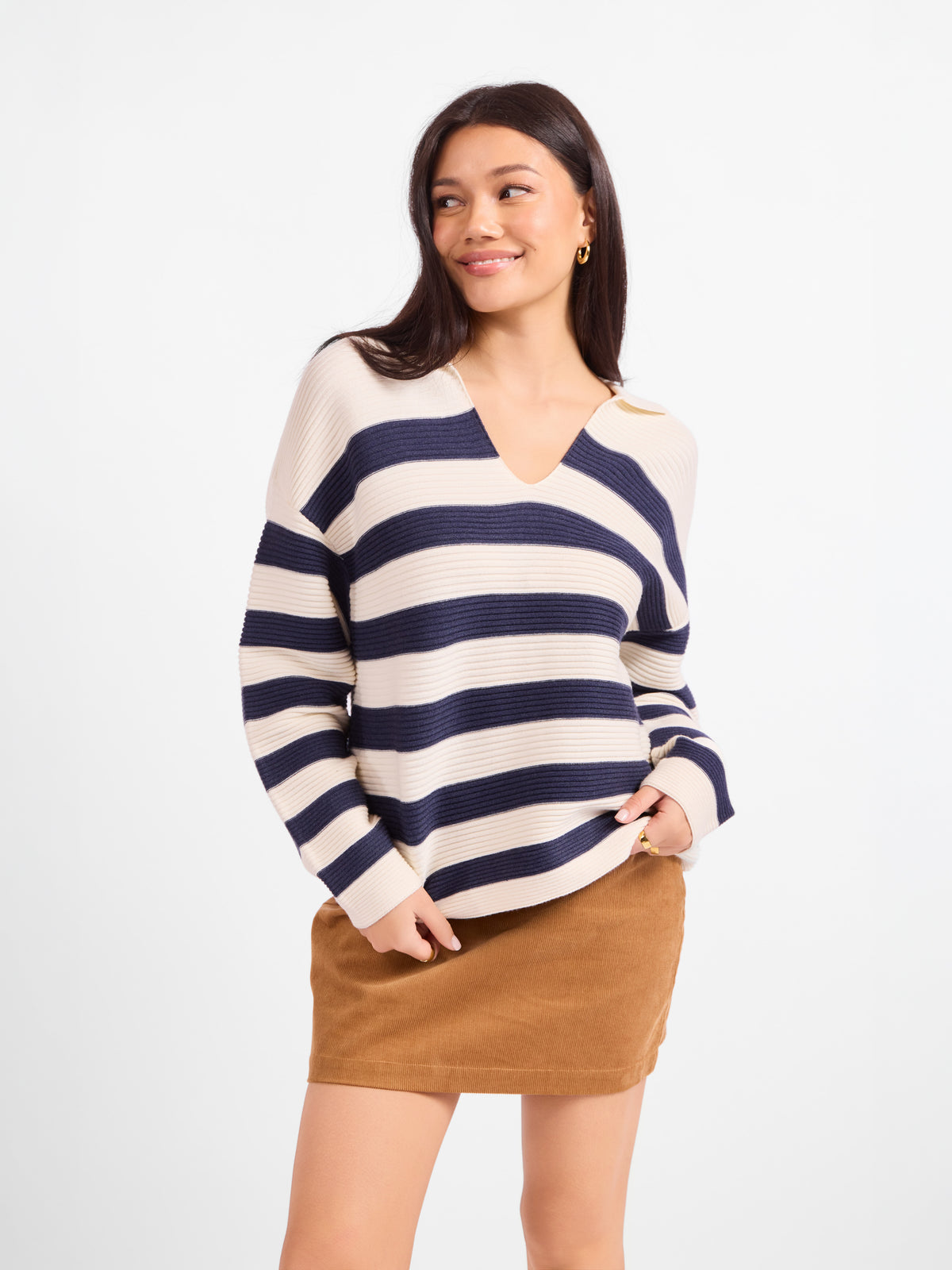 Manuscript Stripe Sweater - front crop view