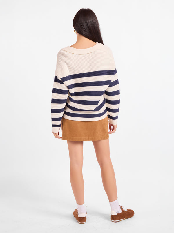 Manuscript Stripe Sweater - back view