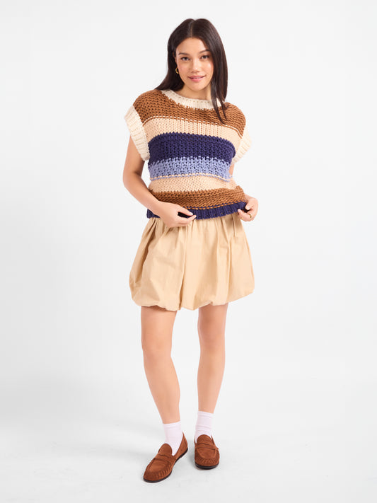 Bookmark Stripe Sweater Vest - front view