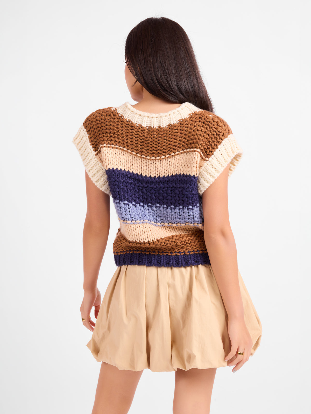 Bookmark Stripe Sweater Vest - back crop view