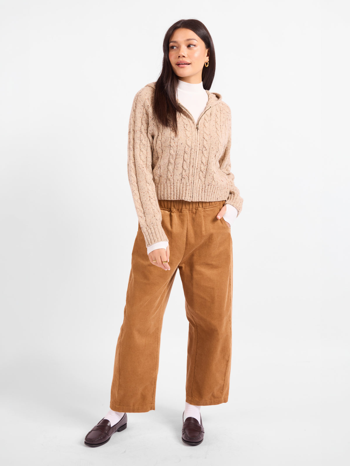 Effortless Cable Knit Cardigan - front view