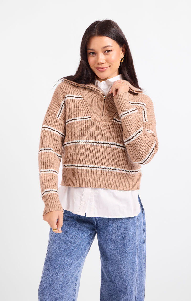 Warm Chai Quarter Zip Pullover