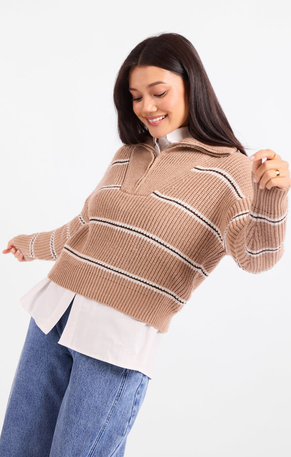 Warm Chai Quarter Zip Pullover