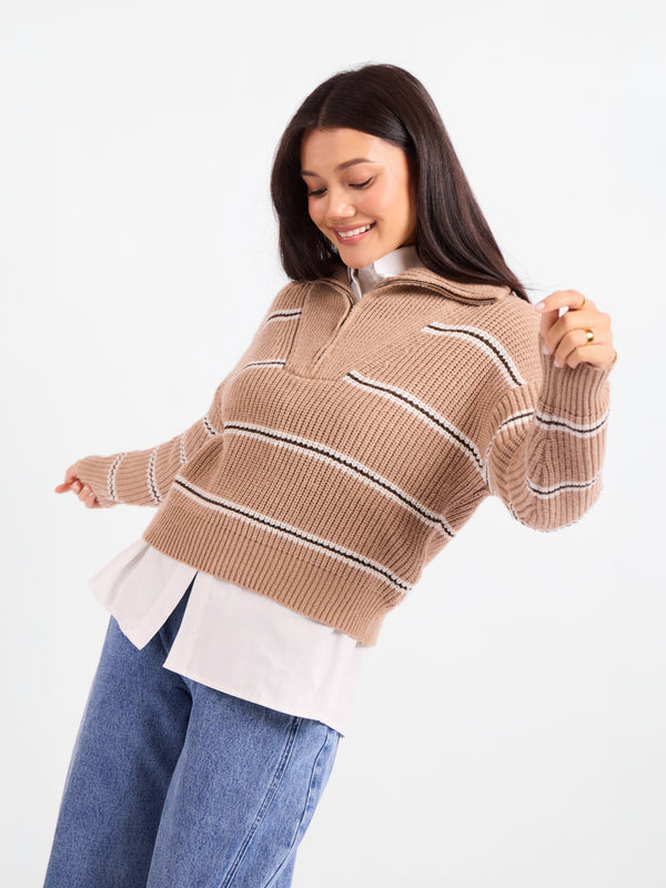 Warm Chai Quarter Zip Pullover - mood image