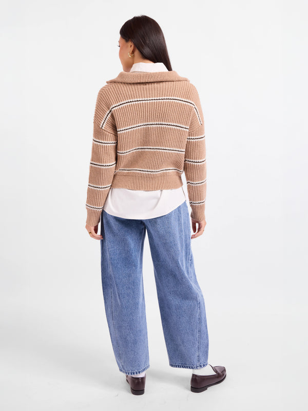 Warm Chai Quarter Zip Pullover - back view