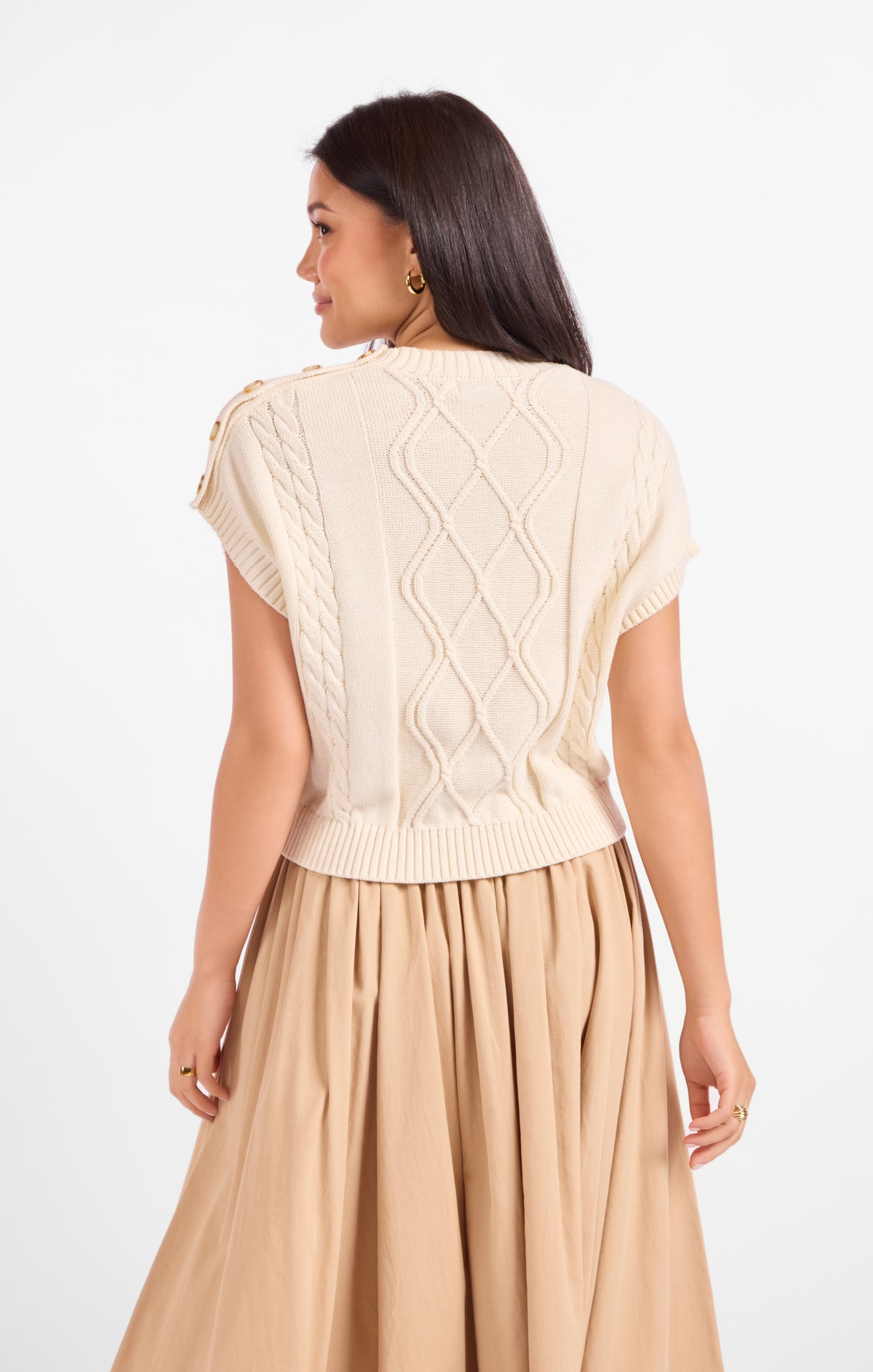 Typewriter Button Detail Sweater