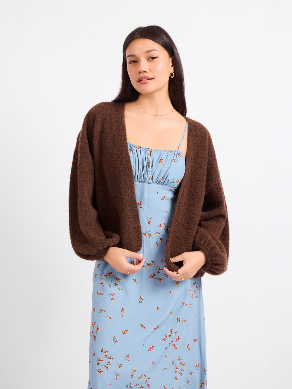 Marley Dolman Slv Sweater Cardi - front crop view
