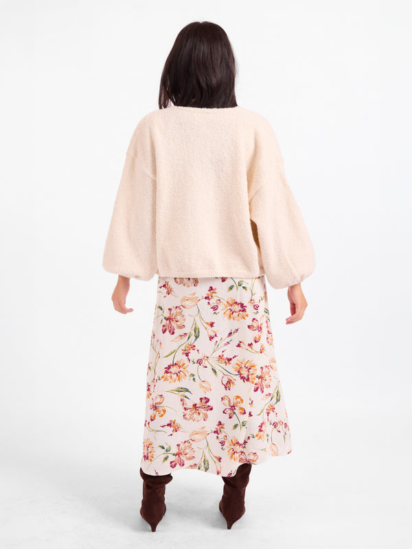 Marley Dolman Slv Sweater Cardi in Ivory - back view