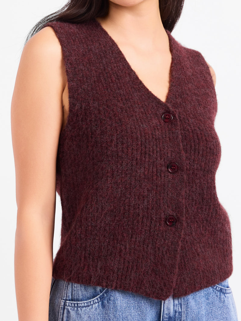 Warm Cider Sweater Vest - detail view