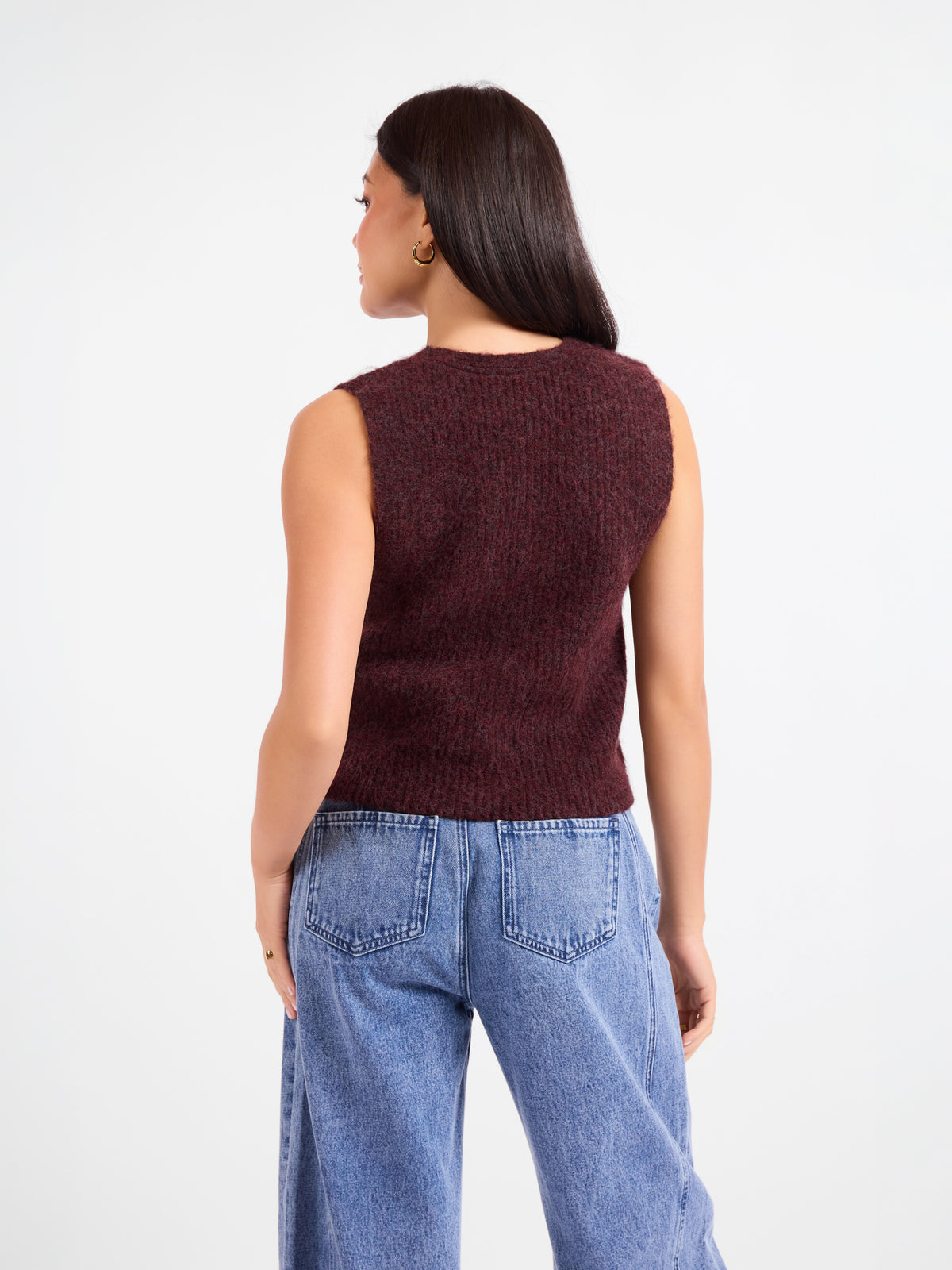 Warm Cider Sweater Vest - back crop view