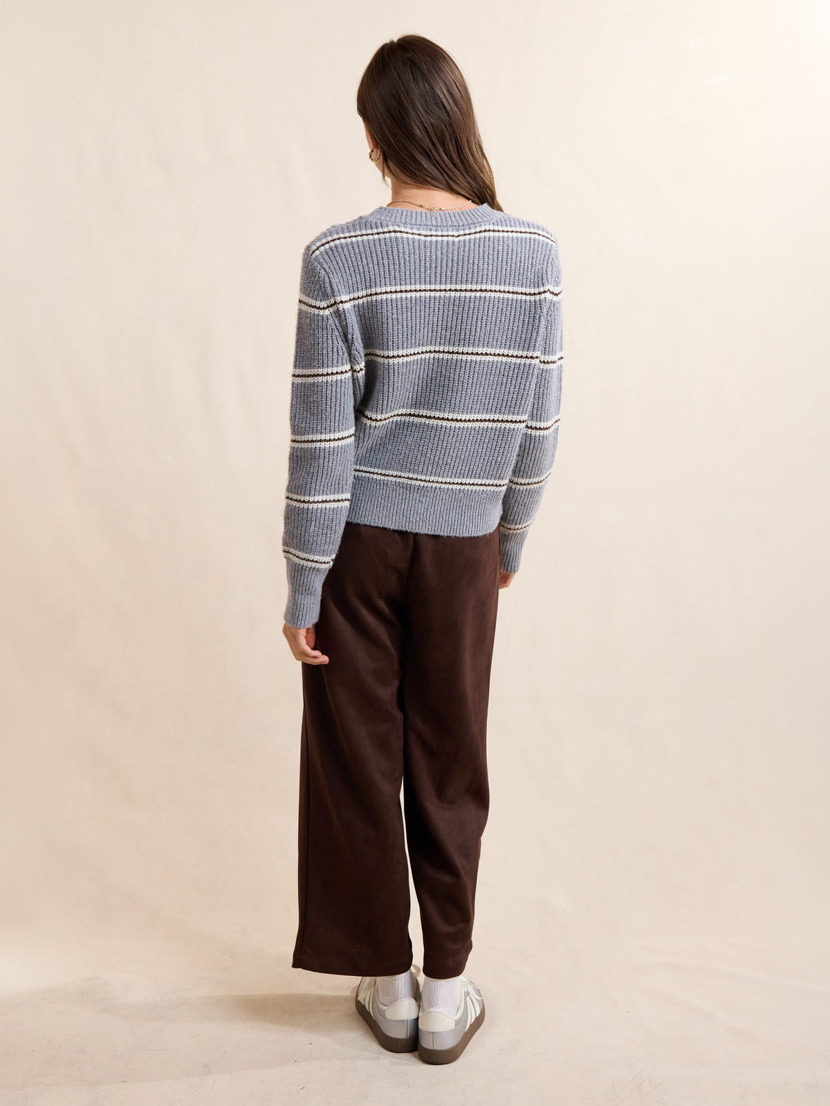 Warm Chai Stripe Sweater - back view