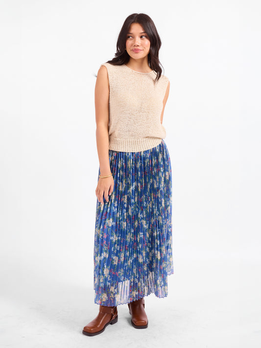 Warm Gesture Sweater Vest in Cream - front crop view