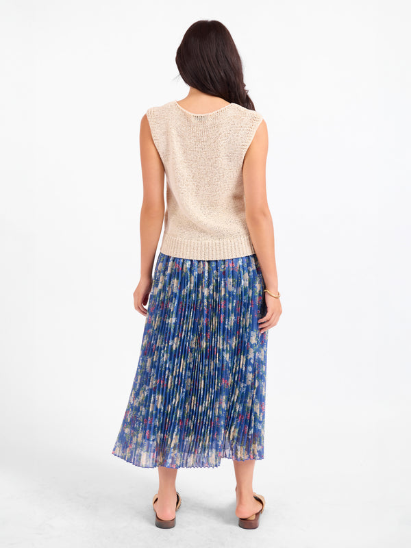 Warm Gesture Sweater Vest in Cream - back crop view